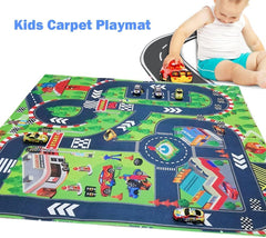 Soft waterproof toy car play surface for indoor use