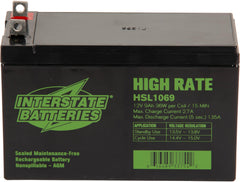 Interstate Batteries High Rate Battery 12V 9Ah HSL1069 UPS backup