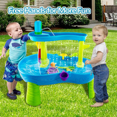 Backyard setup with Intoypad Water Table Pump rechargeable