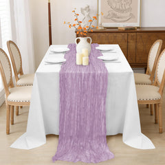 Gauze style INVGEEXI table runner in lilac color