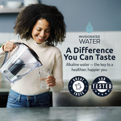 15-cup capacity alkaline water pitcher in white