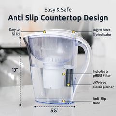 BPA-free plastic water pitcher designed for fridge storage