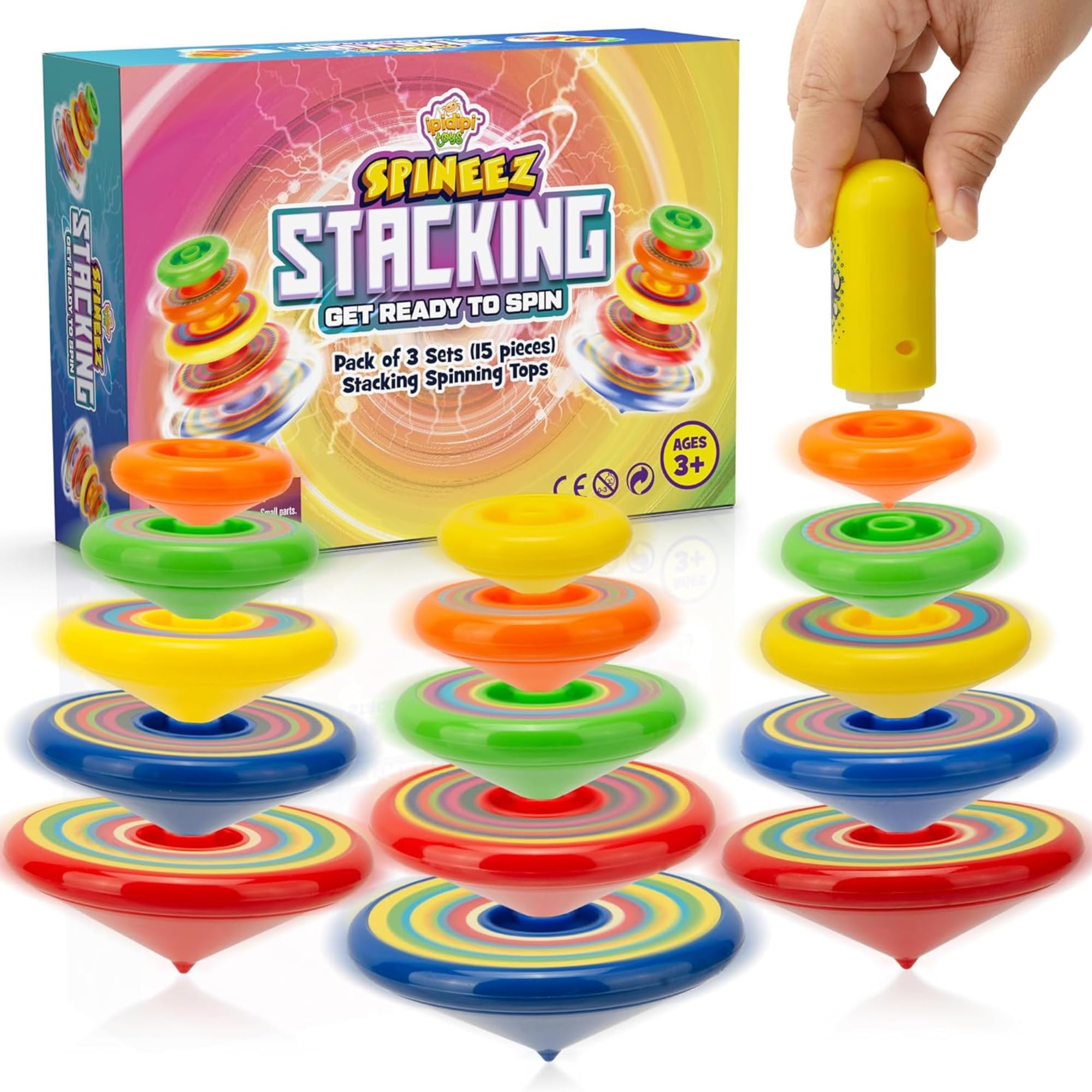 IPIDIPI TOYS Spineez stacking spinning tops set 3