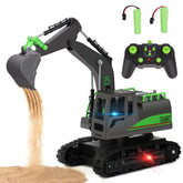 IQKidz remote control excavator toy with rubber tracks and metal shovel