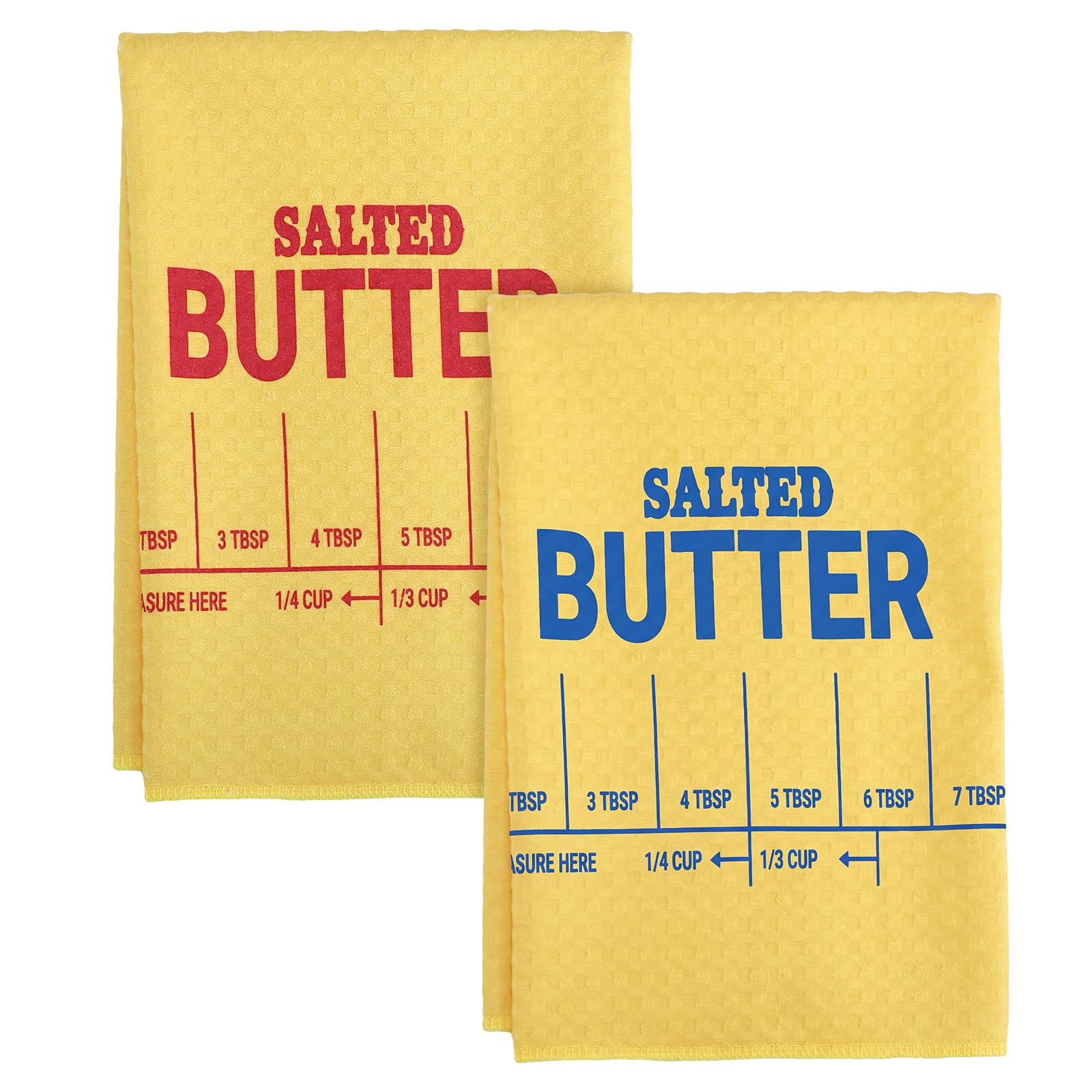 Irenare salted butter kitchen towel yellow blue 16x25