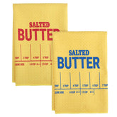 Irenare salted butter kitchen towel yellow blue 16x25