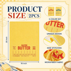 Irenare unsalted butter kitchen towel yellow red 16x25