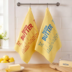 Unsalted butter kitchen towel 2 piece set yellow red Irenare