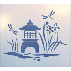 Product image of Iris Lantern Stencil Template