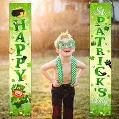 Vinyl porch signs with poles and suspension ropes