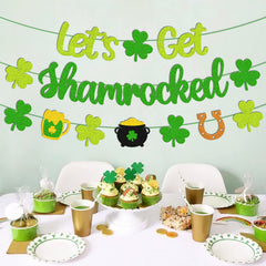 Irish Day decor banner displayed on window