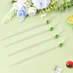 Irish holiday decorative glass straw with clover motif