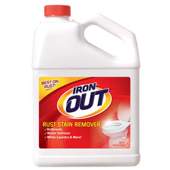 Iron OUT powder rust stain remover in bathroom setting