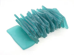Irregular shaped sea glass place cards machine tumbled frosted