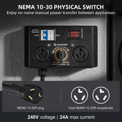 islewire NEMA 10-30 dryer EV charging switch with LCD display image