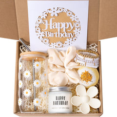 isolune 7pcs gift set with daisy glass cup