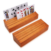 iswabard wooden card holder orange set of 2 for playing cards