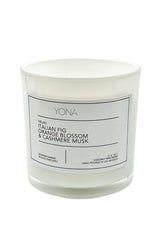Italian fig orange blossom cashmere musk candle by Yona Milan 14oz coconut wax blend