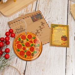 Pizza Ornament 2025 holiday keepsake with story card packaging