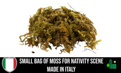 Italian handcrafted moss bag for nativity display