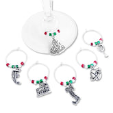 Italy wine charms set of 6 with Italian themed markers