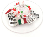 Italy wine charms Italian flag charm