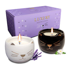 iubihome cat shaped candles set of 2 gift box
