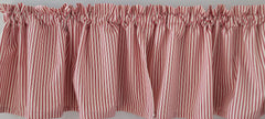 Ivory background ticking stripe valance curtain
