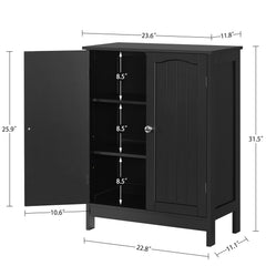 Iwell Bathroom Cabinet black finish with silver knobs