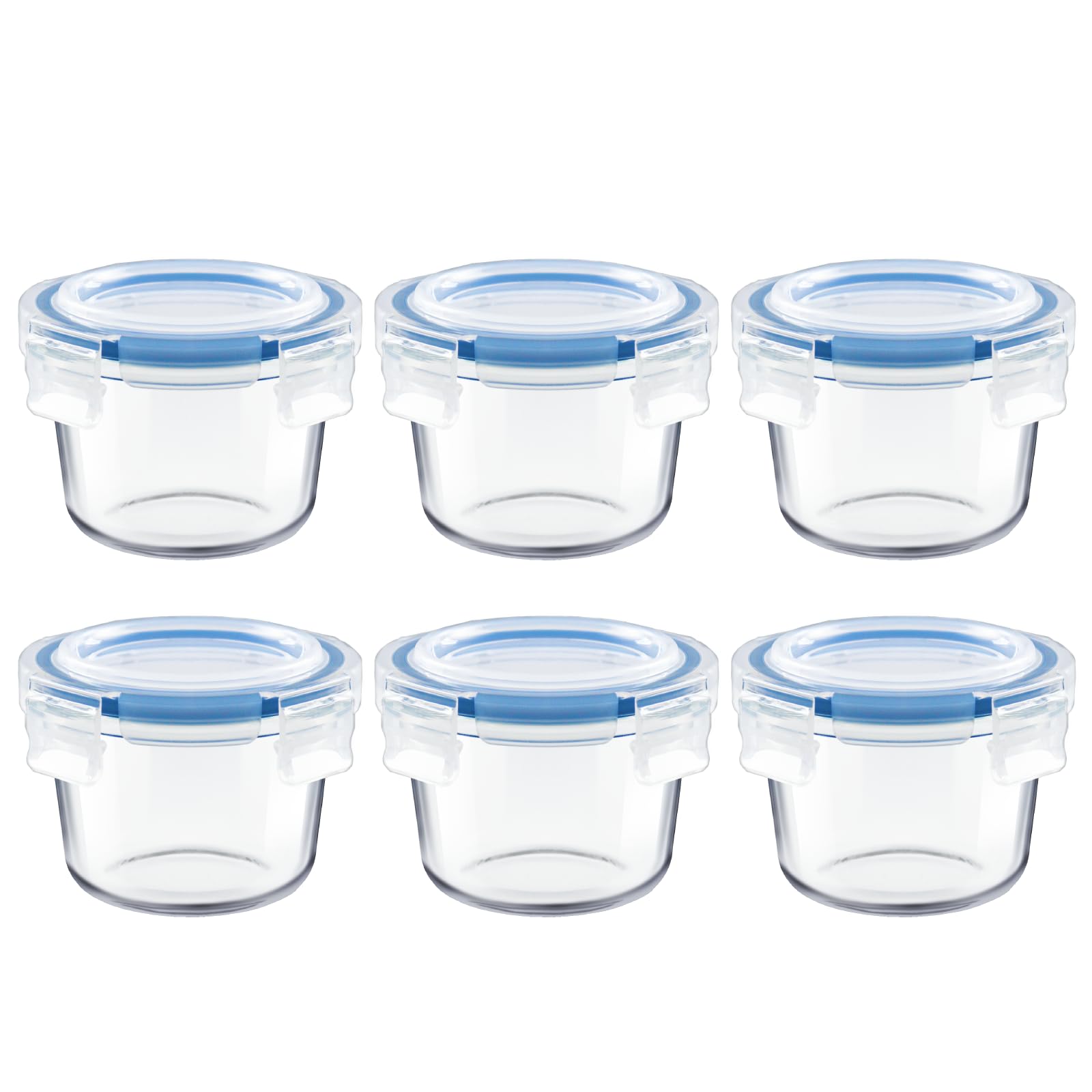 Iyulania 6 pack small glass storage container set