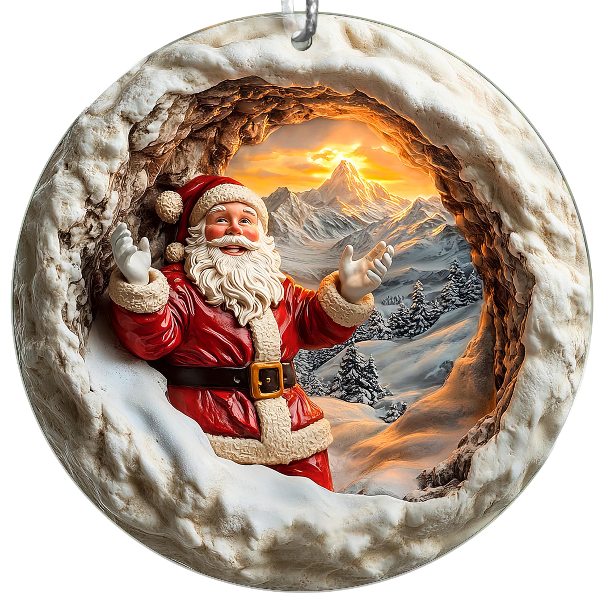 Jabihome Christmas Ornaments 2025 collectible with Santa Sunrise design