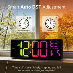 JALL digital wall clock black classroom setup display