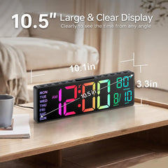 JALL clock showing time date and temperature with 3 inch digits