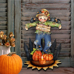 Indoor outdoor wooden scarecrow decoration Jamie Mills-Price