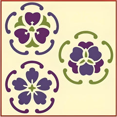 Japanese crest flower stencil 4x4 sheet from Crest Flowers Stencil Set