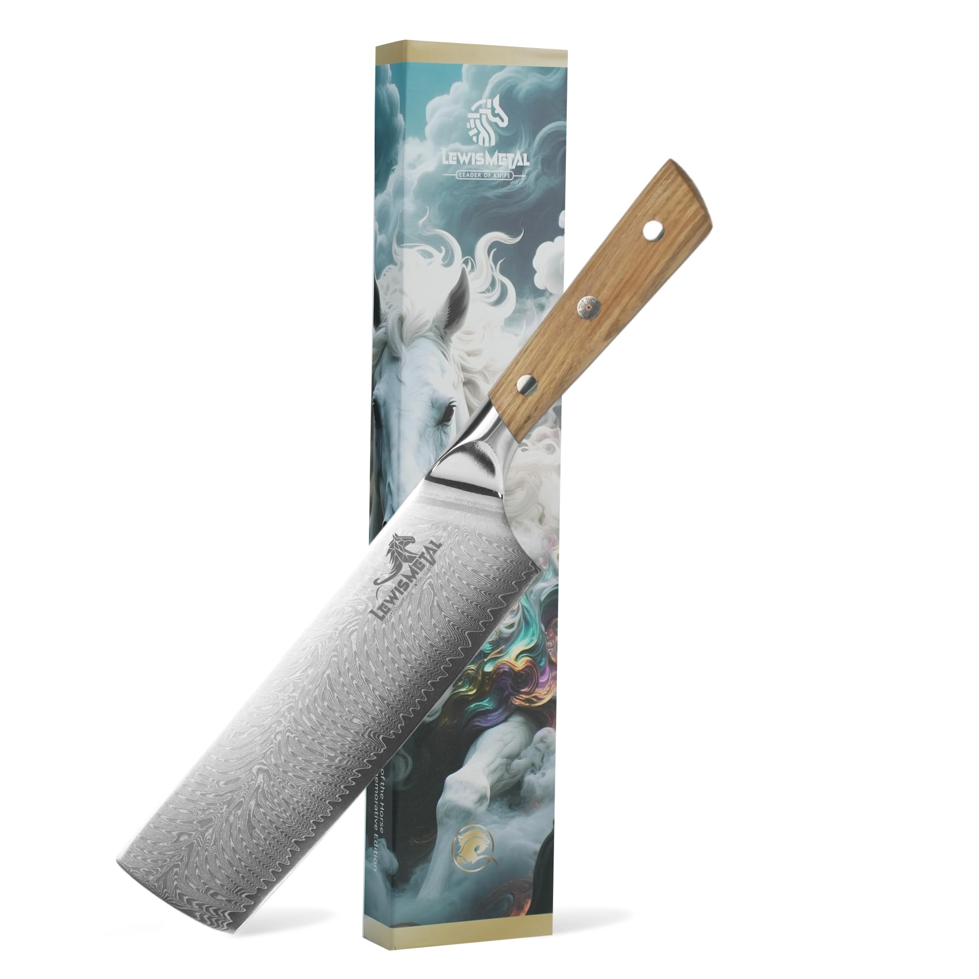Japanese Nakiri Knife with 67 Layer Damascus blade