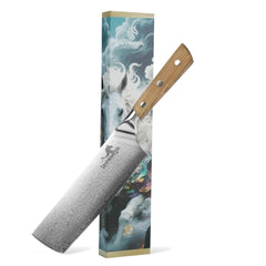 Japanese Nakiri Knife with 67 Layer Damascus blade