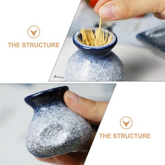 Japanese style toothpick holder decorative jar
