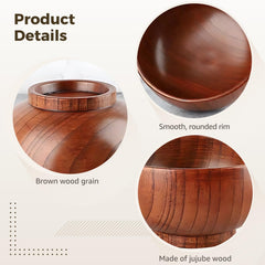 Each bowl features a unique wood grain pattern