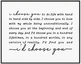 I Choose You Print 8x10 inch unframed Japrex wall art