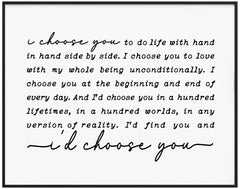 I Choose You Print 8x10 inch unframed Japrex wall art