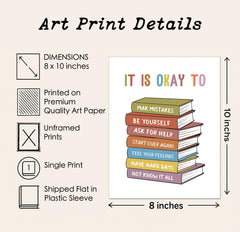 It's Okay To Feel print classroom wall art 8x10 for kids