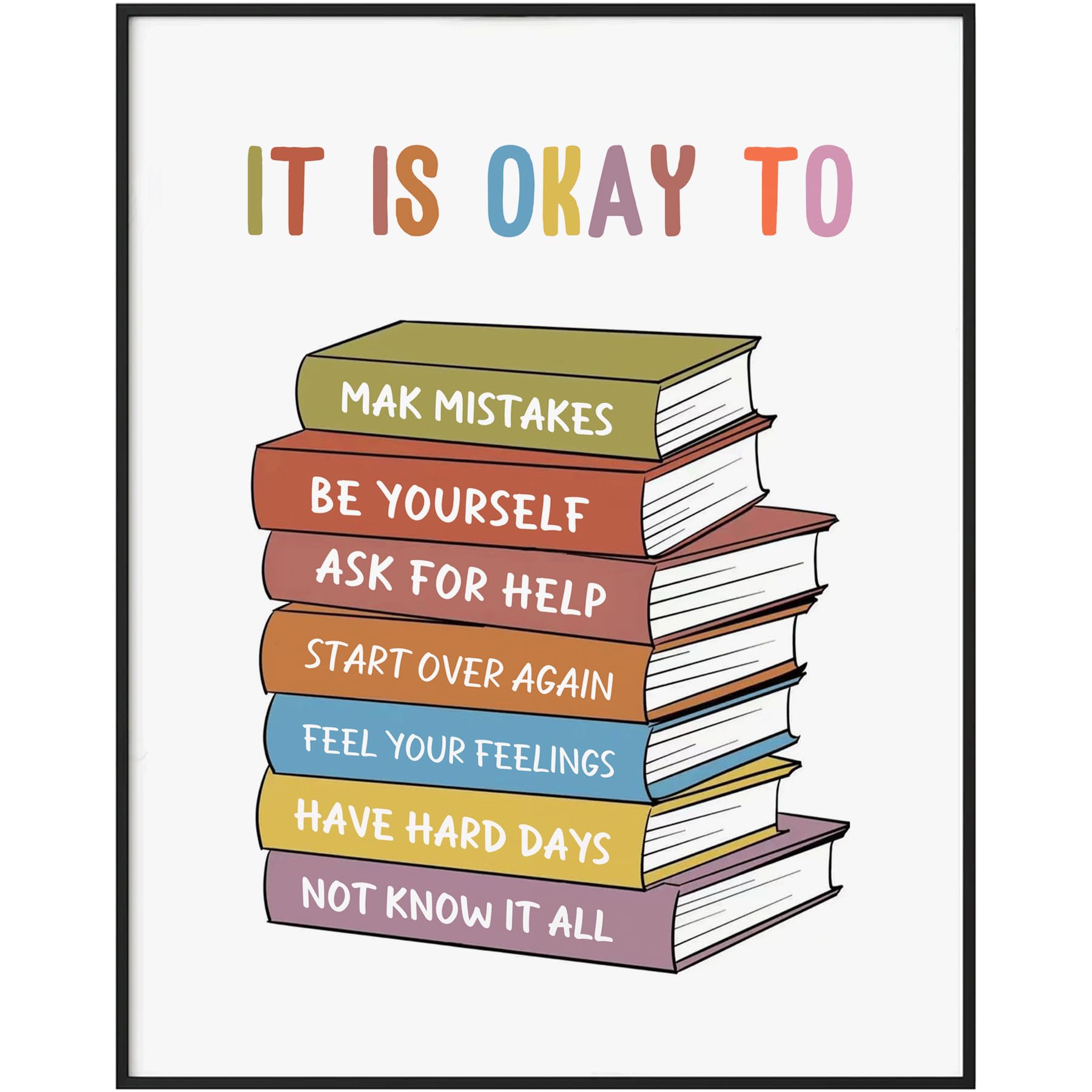Japrex It's Okay To Feel Print 8x10 unframed classroom wall art