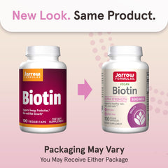 Jarrow Biotin Ultra Strength 5000 mcg label on bottle