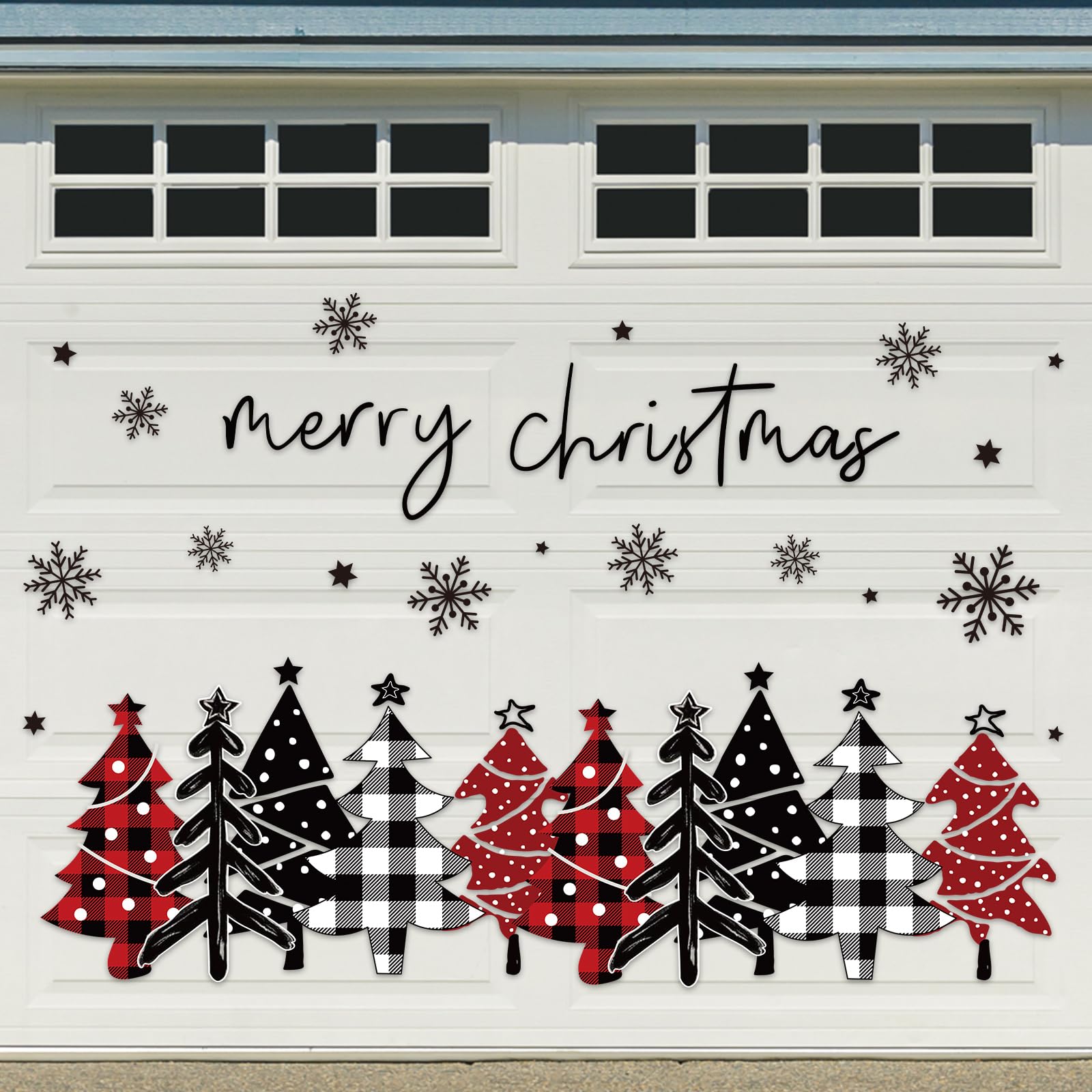 JarThenaAMCS 32Pcs Merry Christmas magnets plaid forest snowflake designs image 1