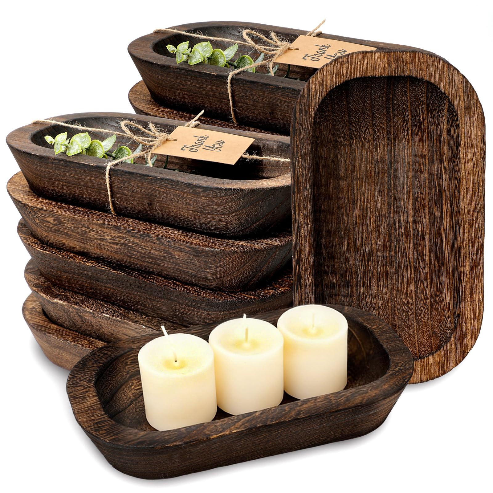 JarThenaAMCS wooden dough bowls 12pc set