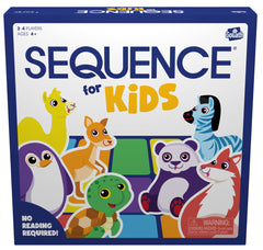 Jax SEQUENCE for Kids game board with animal characters