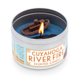 JD and Kate Industries Cuyahoga River Fire Scented Candle 2.5 tall 3.75 diameter