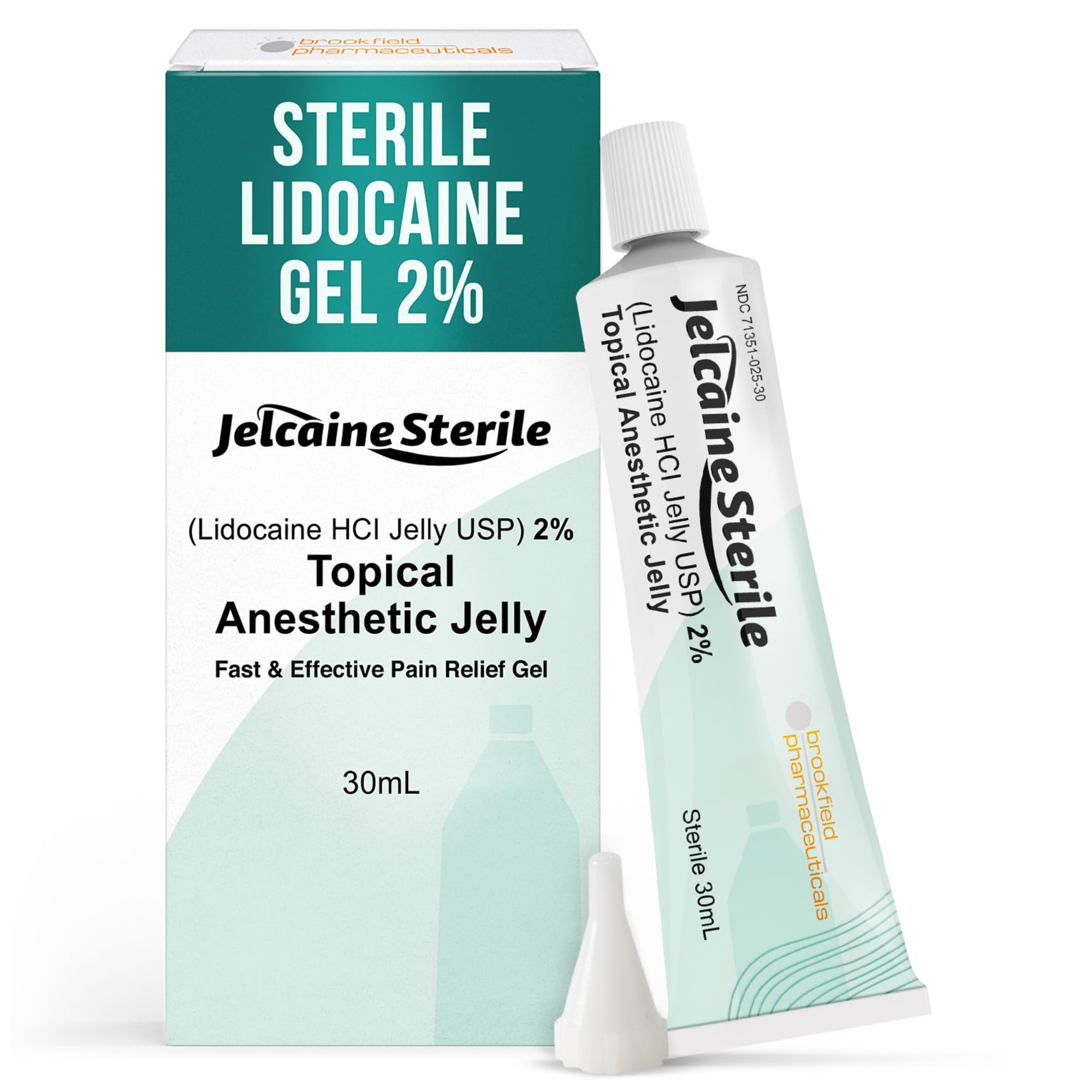 Jelcaine Sterile Lidocaine Gel 2% 30ml bottle with cone applicator