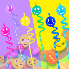 JUNUO jelly smile straws eight color styles